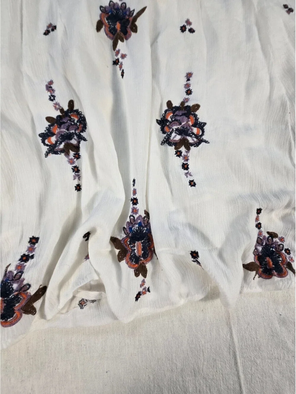 Free People Oxford Embroidered Mini Dress Boho Festival Fall